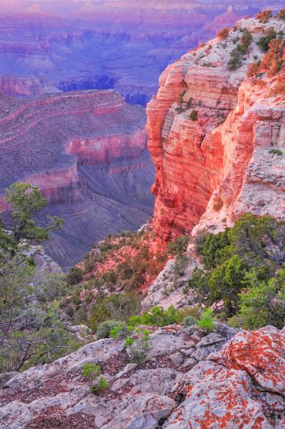 Wide angle shot of a Grand Canyon river