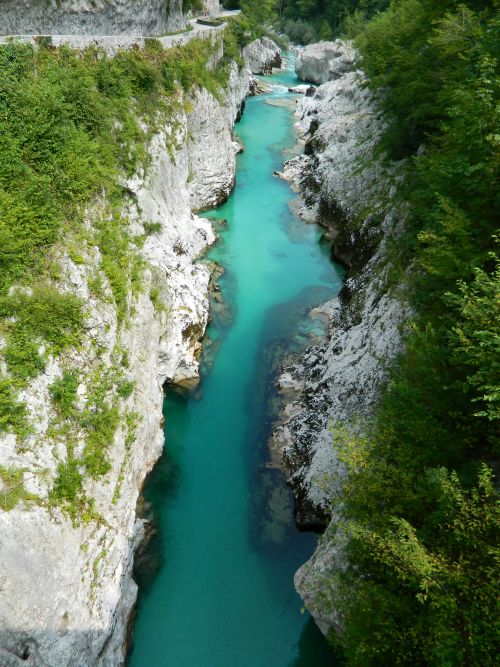 River gorge with blue-green waters